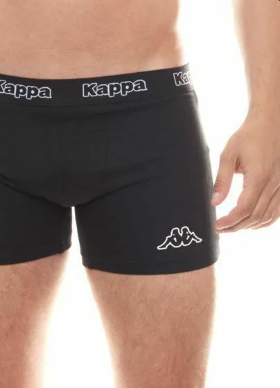 2 x Kappa Trunks Mens Black Boxers Underwear Trunk Boxer Shorts