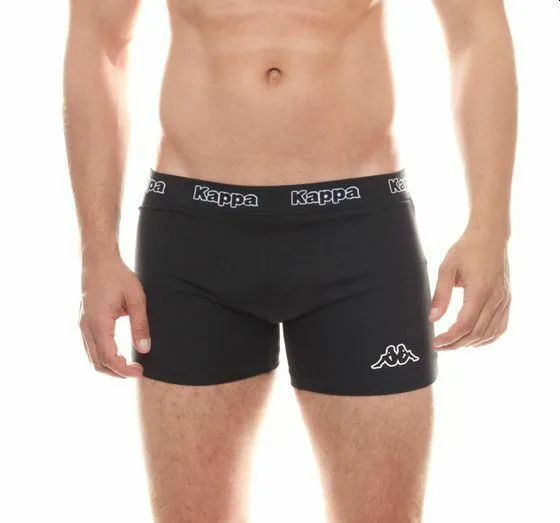 2 x Kappa Trunks Mens Black Boxers Underwear Trunk Boxer Shorts