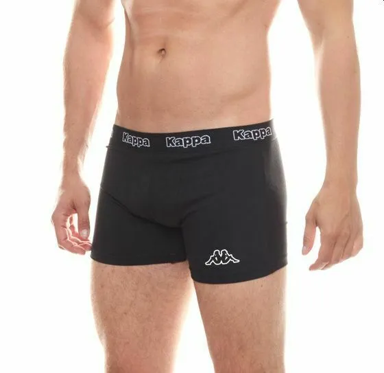 2 x Kappa Trunks Mens Black Boxers Underwear Trunk Boxer Shorts