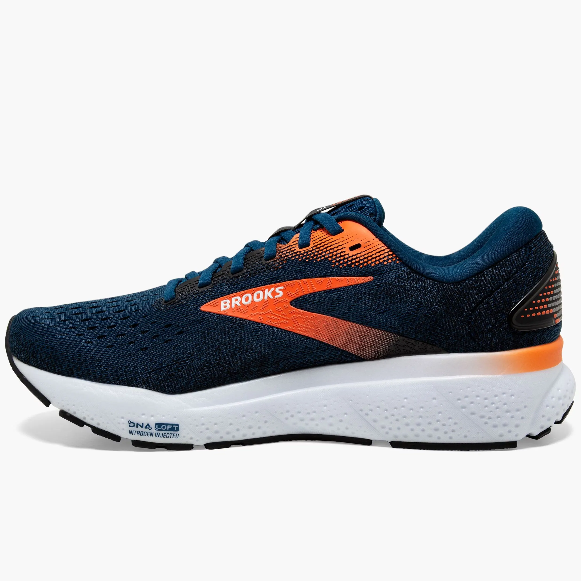 Brooks Men's Ghost 16 Running Shoes Blue Opal / Black / Nasturtium