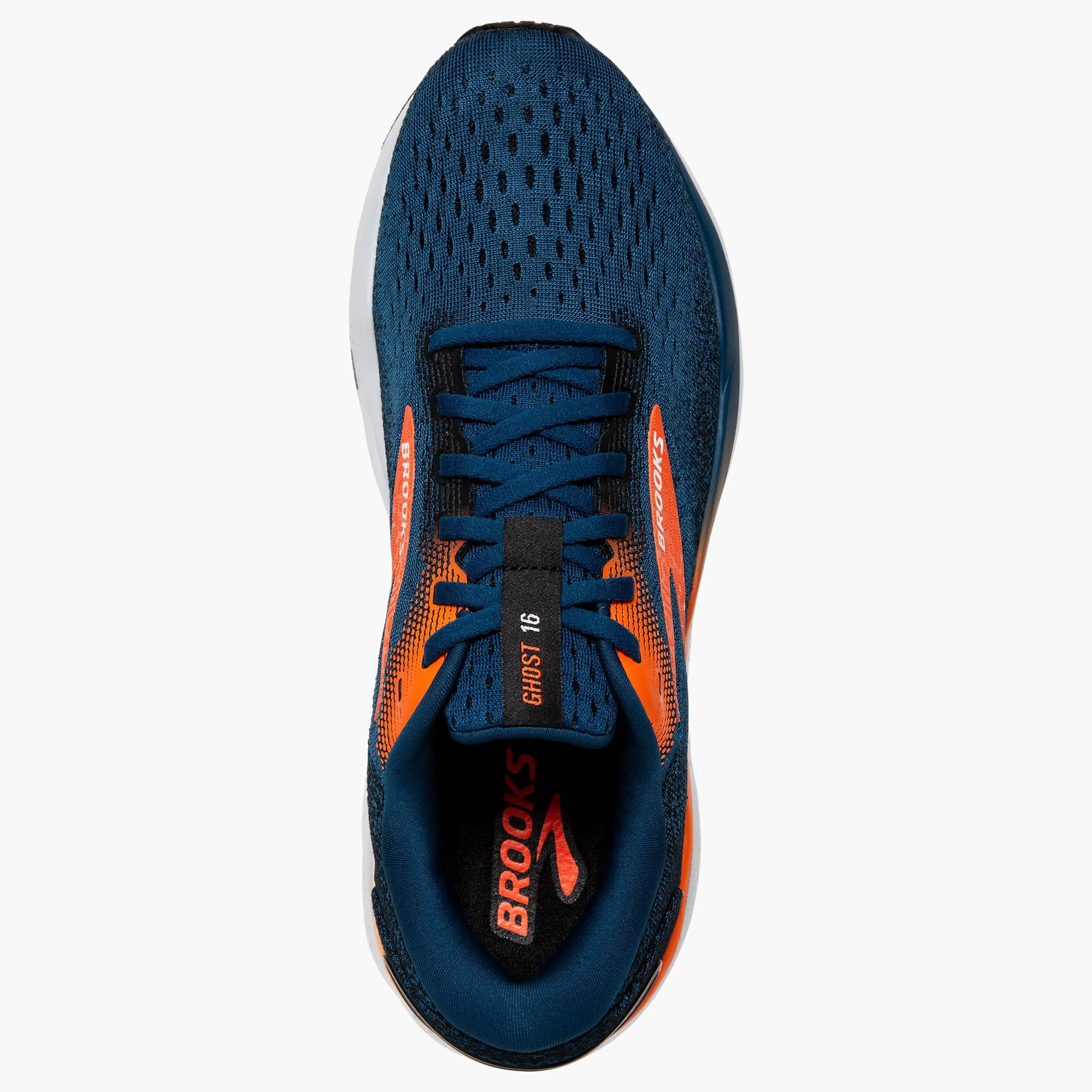 Brooks Men's Ghost 16 Running Shoes Blue Opal / Black / Nasturtium