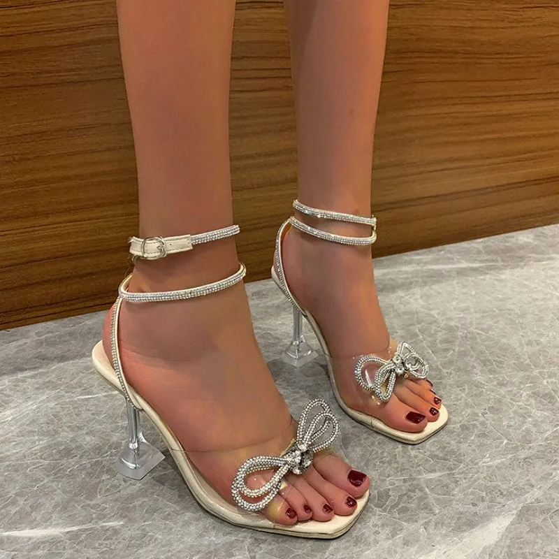Casual Patchwork With Bow Square Comfortable Out Door Shoes (Heel Height 3.54in)