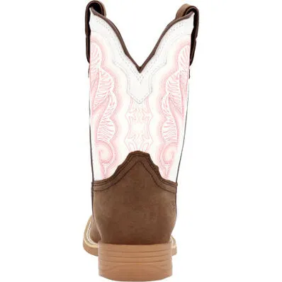 DURANGO LIL REBEL PRO LITTLE KID'S TRAIL BROWN AND WHITE WESTERN BOOT STYLE DBT0242C