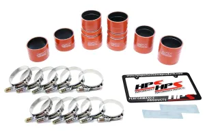 HPS Silicone Intercooler Hoses Ford Excursion 7.3L PowerStroke Diesel (2000-2003) [High Temp Reinforced Boots Kit] Orange or Black