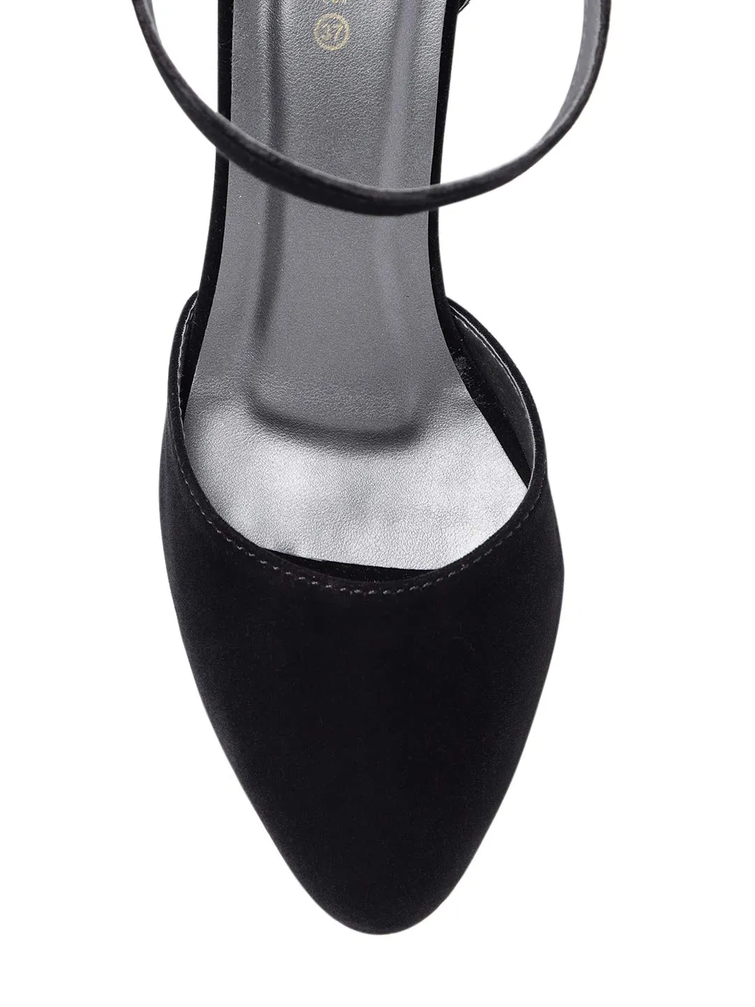 Marc Loire Women’s Block Heel Fashion Sandals with Adjustable Ankle Strap Black
