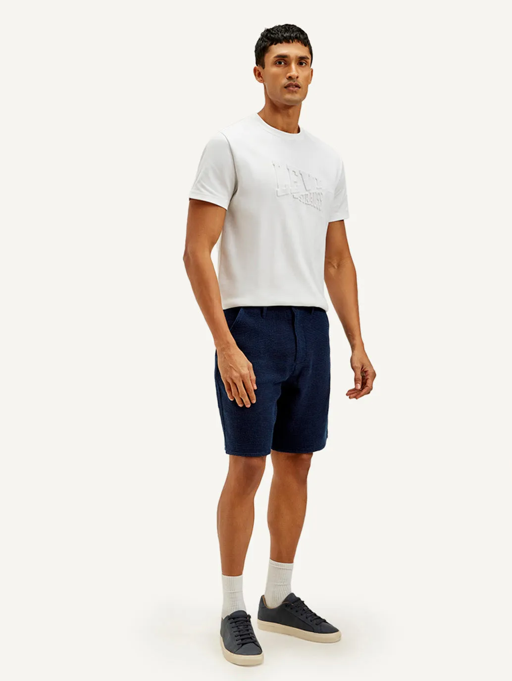 Men's Navy Tapered Shorts