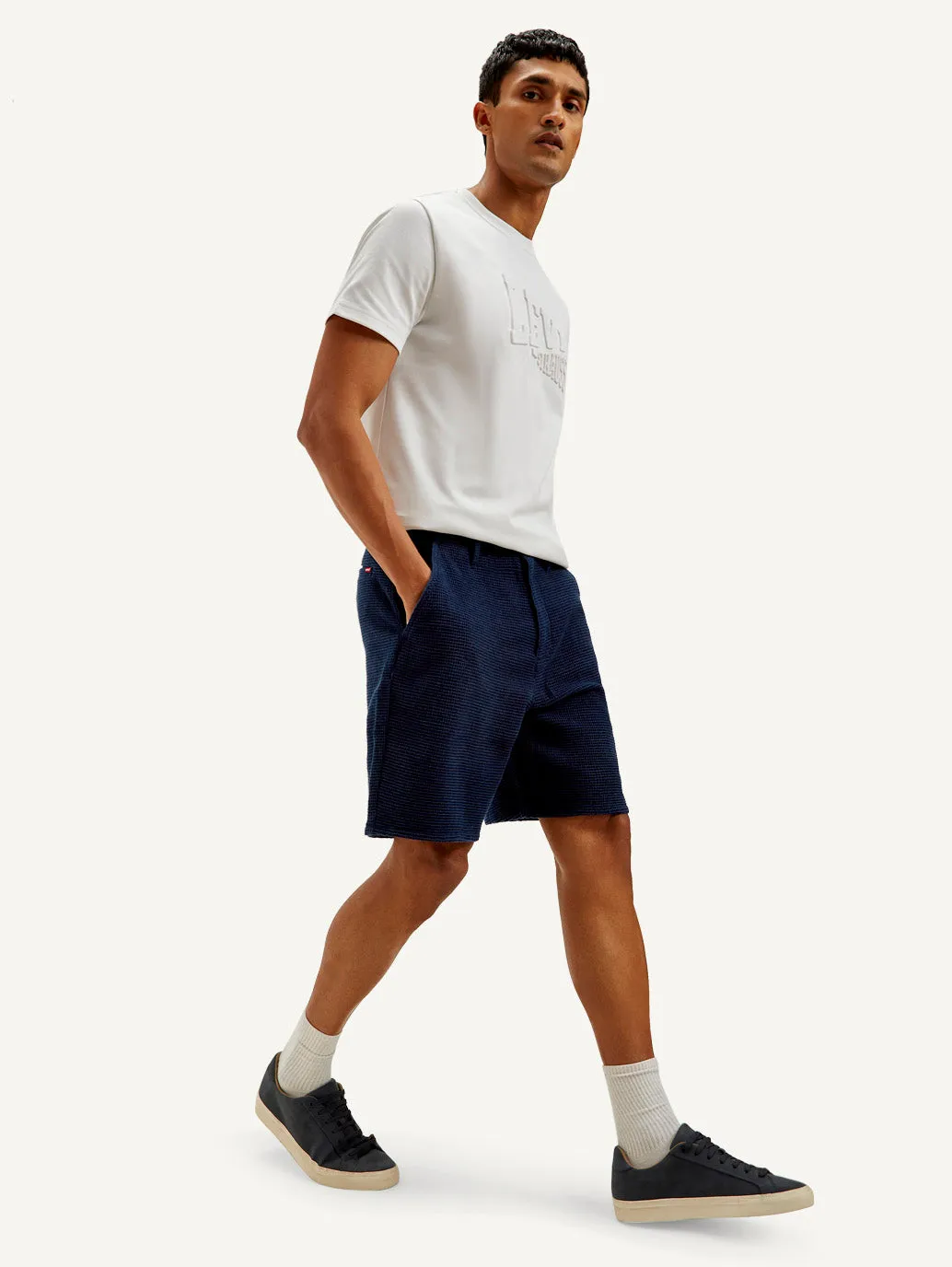 Men's Navy Tapered Shorts