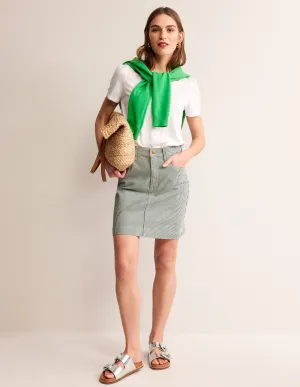 Nell Denim Mini Skirt-Blue Stripe