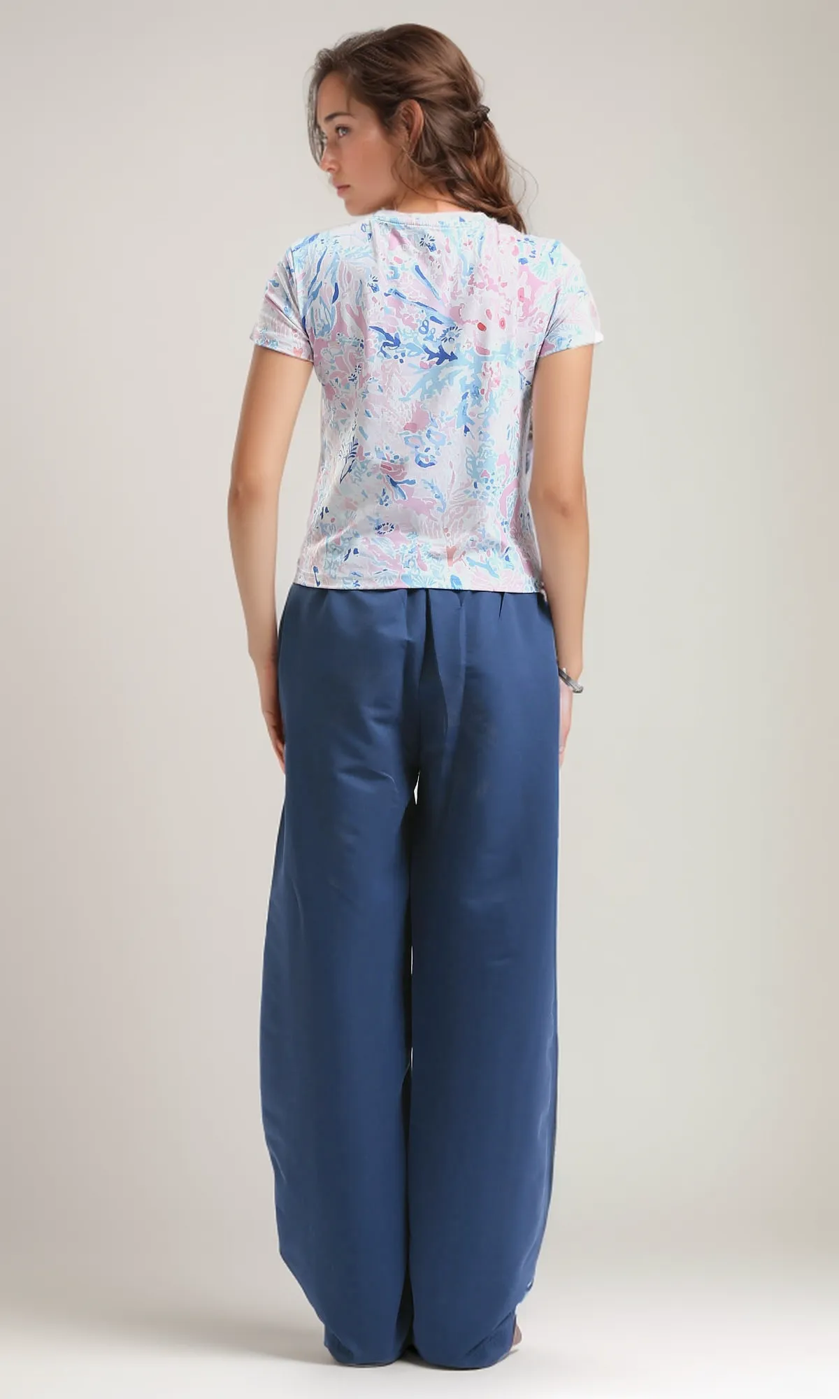 O182830 Pastel Colors Patterned Short Sleeves Tee