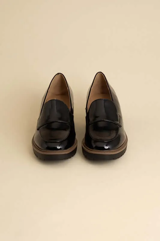 Smart Heeled Loafers in Black or  Brown