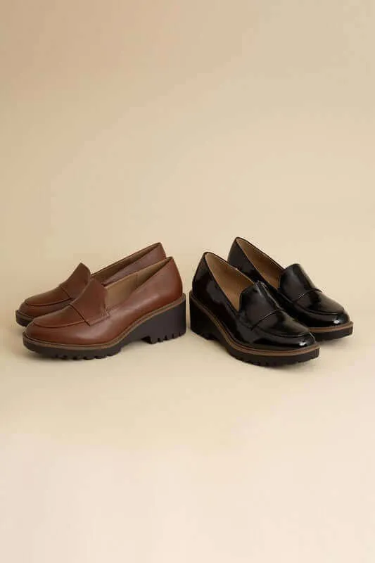 Smart Heeled Loafers in Black or  Brown