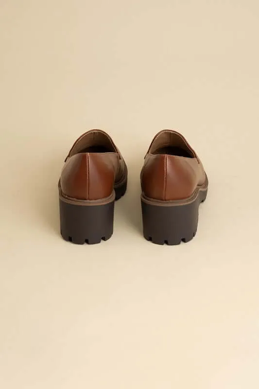Smart Heeled Loafers in Black or  Brown