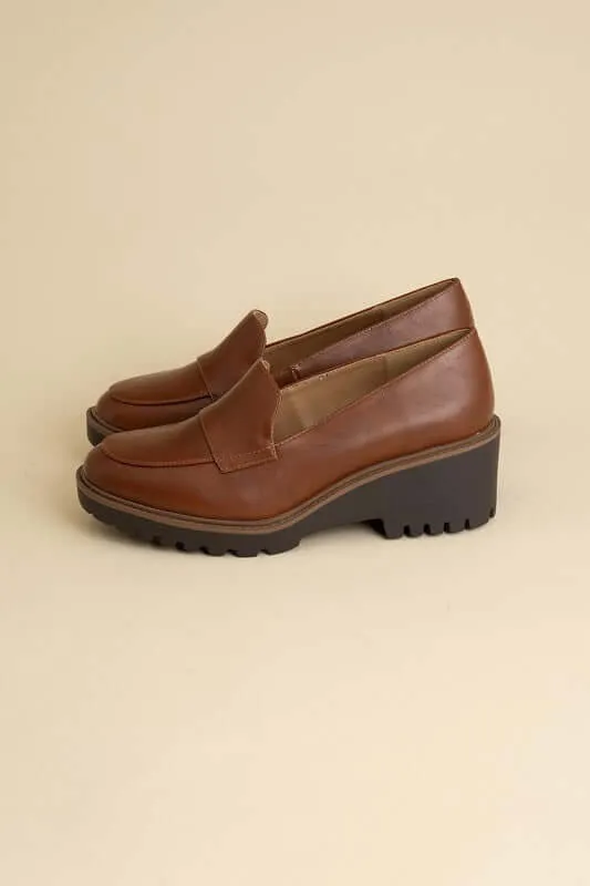 Smart Heeled Loafers in Black or  Brown