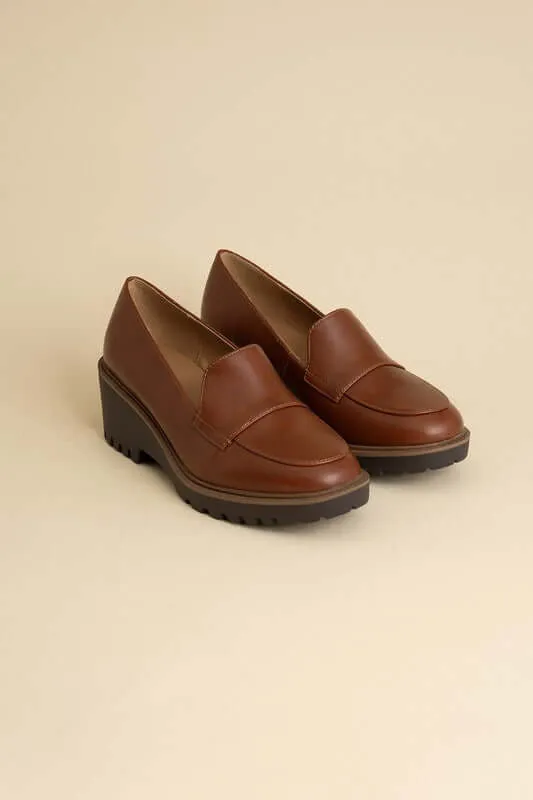 Smart Heeled Loafers in Black or  Brown