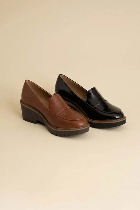 Smart Heeled Loafers in Black or  Brown