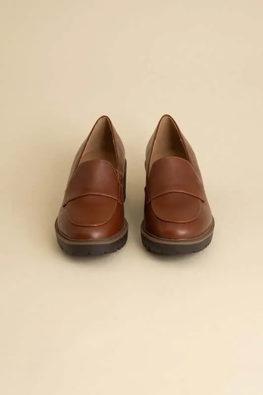 Smart Heeled Loafers in Black or  Brown