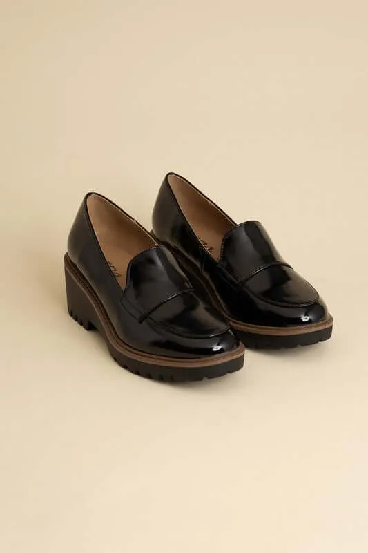 Smart Heeled Loafers in Black or  Brown