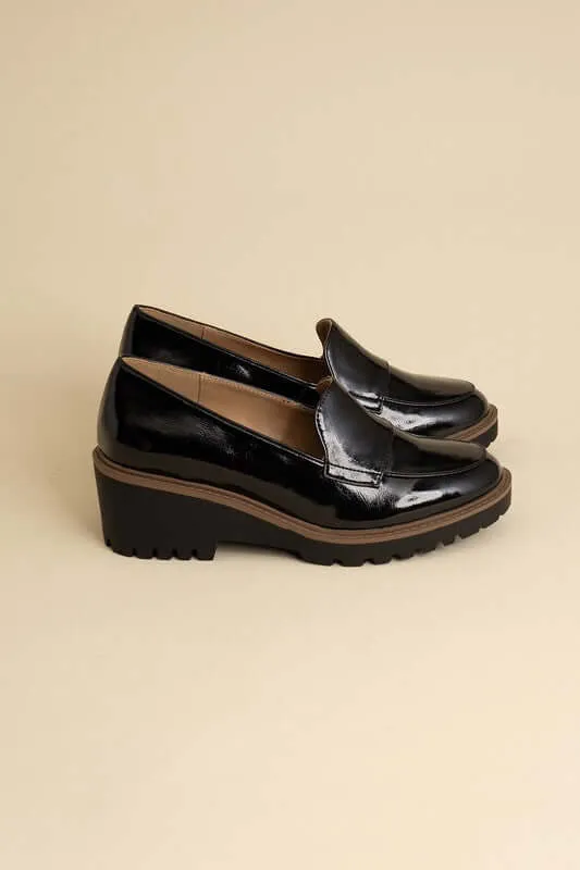 Smart Heeled Loafers in Black or  Brown