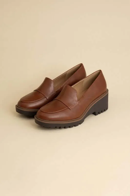 Smart Heeled Loafers in Black or  Brown