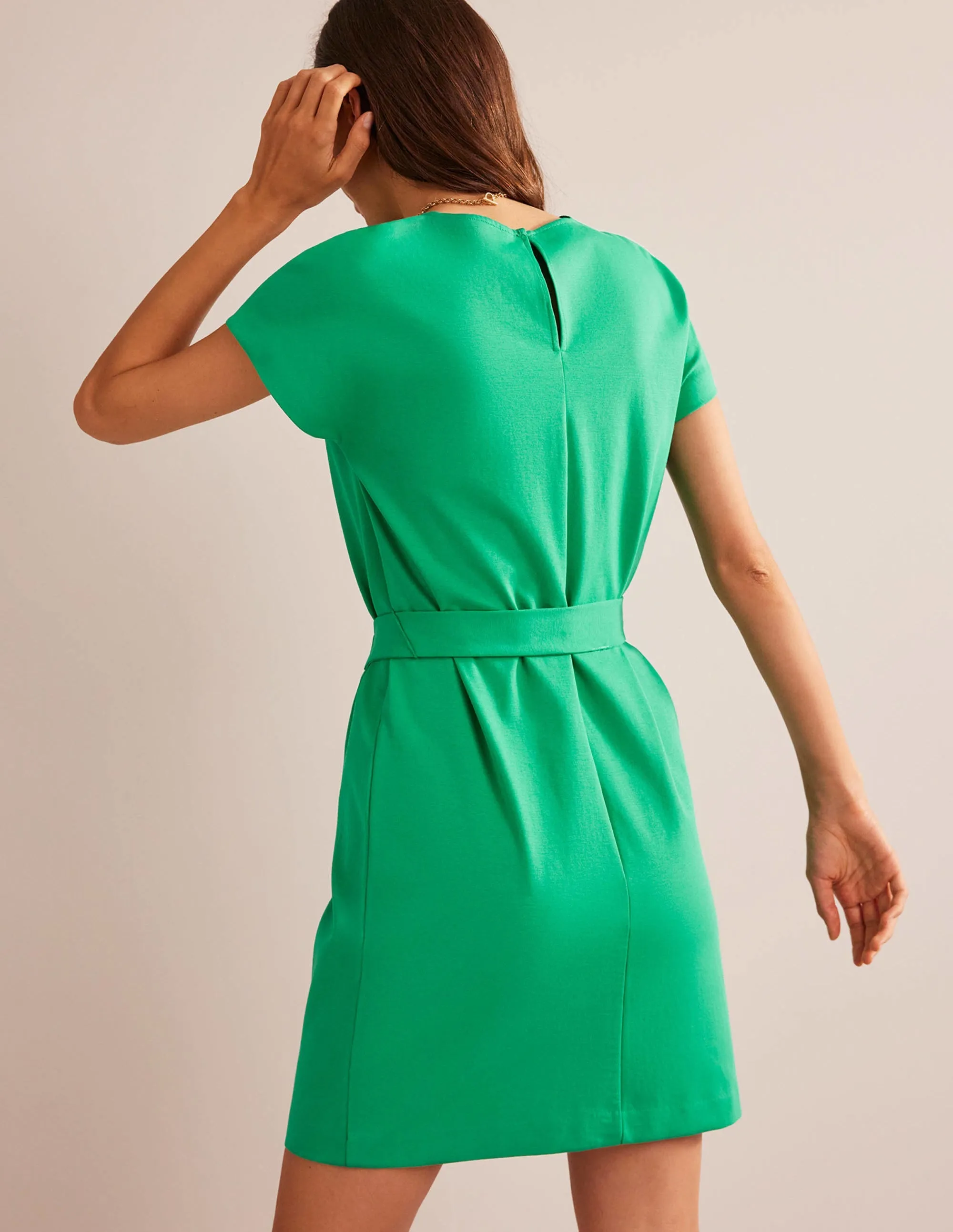 Tara Ponte T-Shirt Dress-Meadow Green