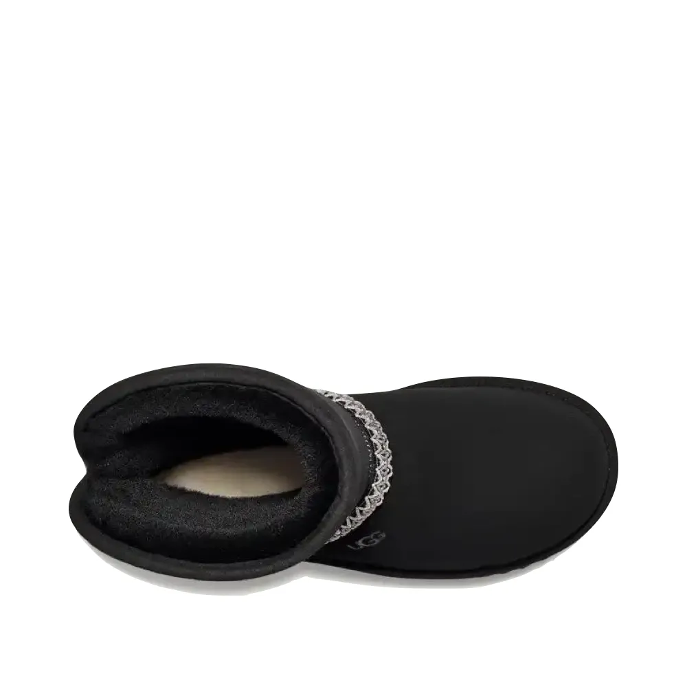 UGG Women's Classic Short Crescent Sheepskin Boot (Black)